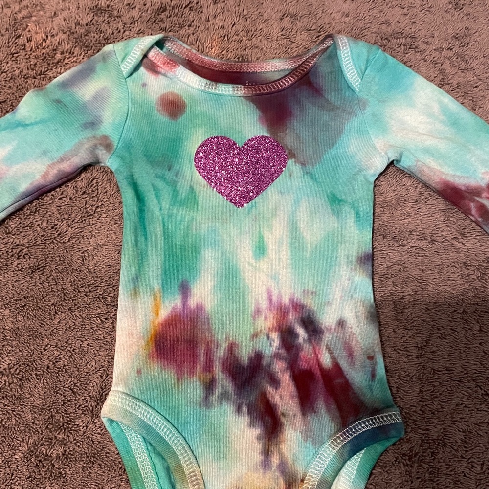 Tie dyed baby onesie